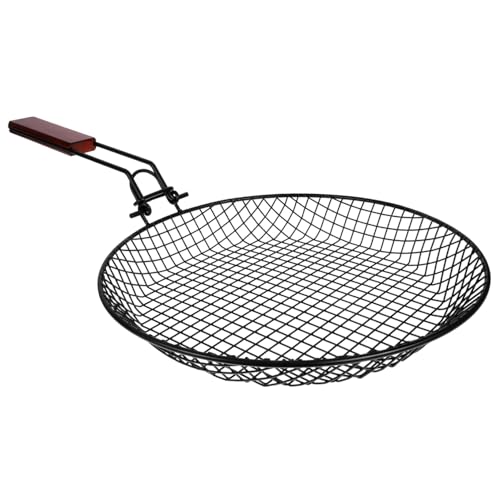 ABOOFAN Bbq Grill Baskets Vegetable Grilling Basket Carbon Steel Portable Folding Outdoor Bbq Accessory