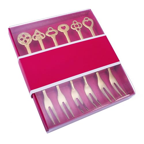 Edelstahlgabel Set Elegant Halteles rostproofes 2 -Stecker -Verkostungs -Vorspeisengabeln für Cocktail Dessert Party Küchentabelle 5pcs Gold Gold