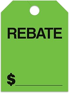 Jumbo Rebate Car Dealer Mirror Hang Tags - Fluorescent Green Large Size (8-1/2" × 11-1/2") Tags for Auto Dealership Supplies - Durable 11-Point Stock Material - Pack of 50