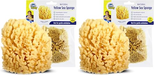 Image of Baby Buddy Natural Yellow Sea Sponge, Newborn Bath Time Essential, Soft and Gentle for Tender Skin, Hypoallergenic and Biodegradable, 2 Pack