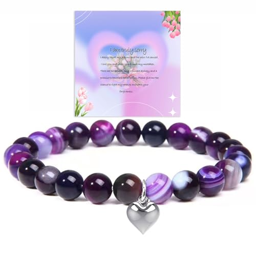Apology Bracelet Gifts For Her, Im Sorry Gifts for Her, Sorry and Forgive Me Gift Comes in Gift Box with Apology Card For Wife, Girlfriend, Friends