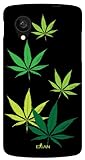 Exian Multifunctional Cell Phone Case for Google Nexus 5 - Retail Packaging - Cannabis Black