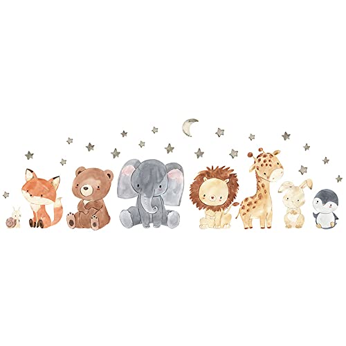 Yotdmk Wall Decals For Baby Room Decoration Cartoon Animal Fox Lion Elephant Giraffe Wallpaper Kids Room Bedroom Wall Stickers Kindergarten Nursery Playroom Wall Decor Stickers Pvc Murals #TOP4