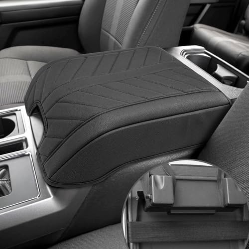 Eaglecover Center Console Cover for 2015-2020 F150, F250 F350 F450 F550 2017-2022, Expedition 2018-2024, PU Leather Armrest Cusion Cover, Bucket Seat Only, Anti-Scratch, Black by Eaglecover - Used condition - US$28.82