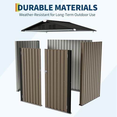 Outdoor Metal Storage Shed, 12x10 Ft Waterproof Lockable - 2