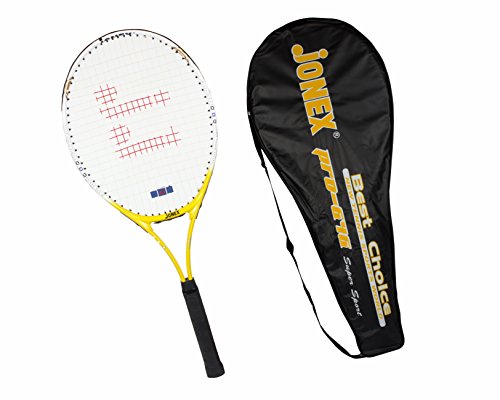 Image of JJ JONEX to Live Tennis Racquet 646 with Full Cover Size 27 inch Inch (Age 15 Above) Multicolor Strung Tennis Racquet(MYC) (27 inch, Yellow)