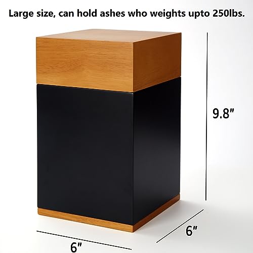 Image of Wood Cremation Urns for Human Ashes Adult Male or Female | Funeral Memorial Urns with Velvet Bag,Wooden Urns Box and Casket for Men Women,Burial Urn for Adults Up to 250 IBS