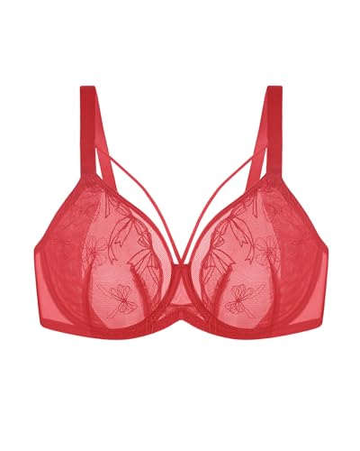 Image of HSIA Minimizer Bras for Women Full Coverage, Unlined Lace Sexy Plus Size Underwire Bra for Large Breasts