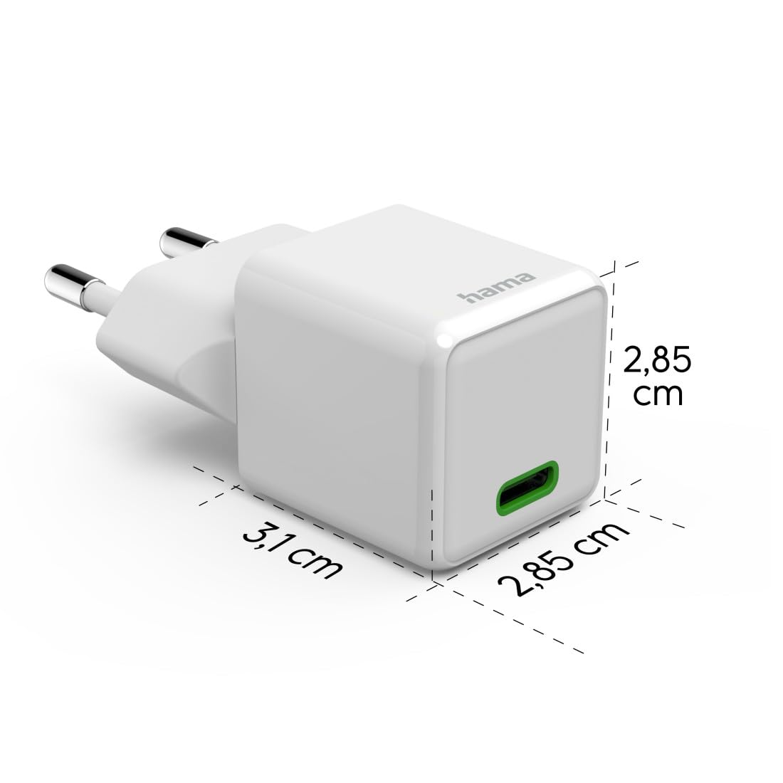 Hama Ładowarka sieciowa 30 W mini 1x USB C (kompaktowa, szybka, do ładowania telefonu, Quick Charge, Power Delivery, mała, szybkie ładowanie) biała