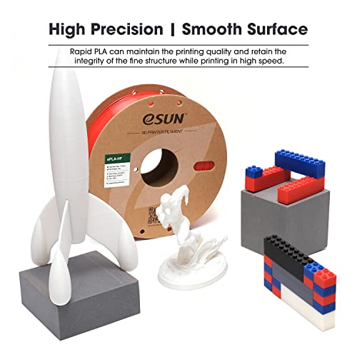 Image of eSUN High Speed PLA Filament 1.75mm, Speedy PLA 3D Printer Filament for Fast Printing, Dimensional Accuracy + /- 0.03mm, 1KG Spool (2.2 LBS) 3D Printing Filament for 3D Printers,Red