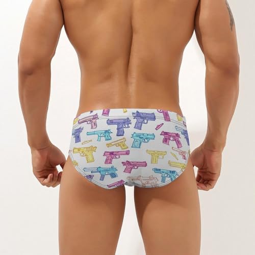 Colorful Guns Novelty Men's Swimming Brief Swimwear Pants Trunks Beach Shorts Underwear2