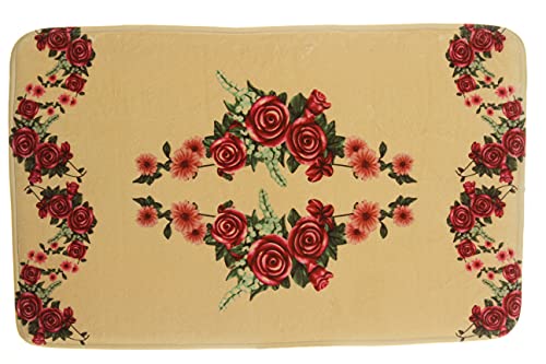 Glarcy Bathroom Accessories Set Completes - Soap Dispenser, Tumbler/Toothbrush Holder, and Vanity Tray - Luxury Hand Painted Decor (Bath Mat)