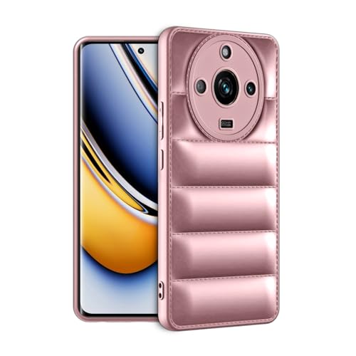 Image of Amazon Brand - Solimo Puffer Case Camera Protection Soft Back Cover for Realme 11 Pro 5G - Rose Gold