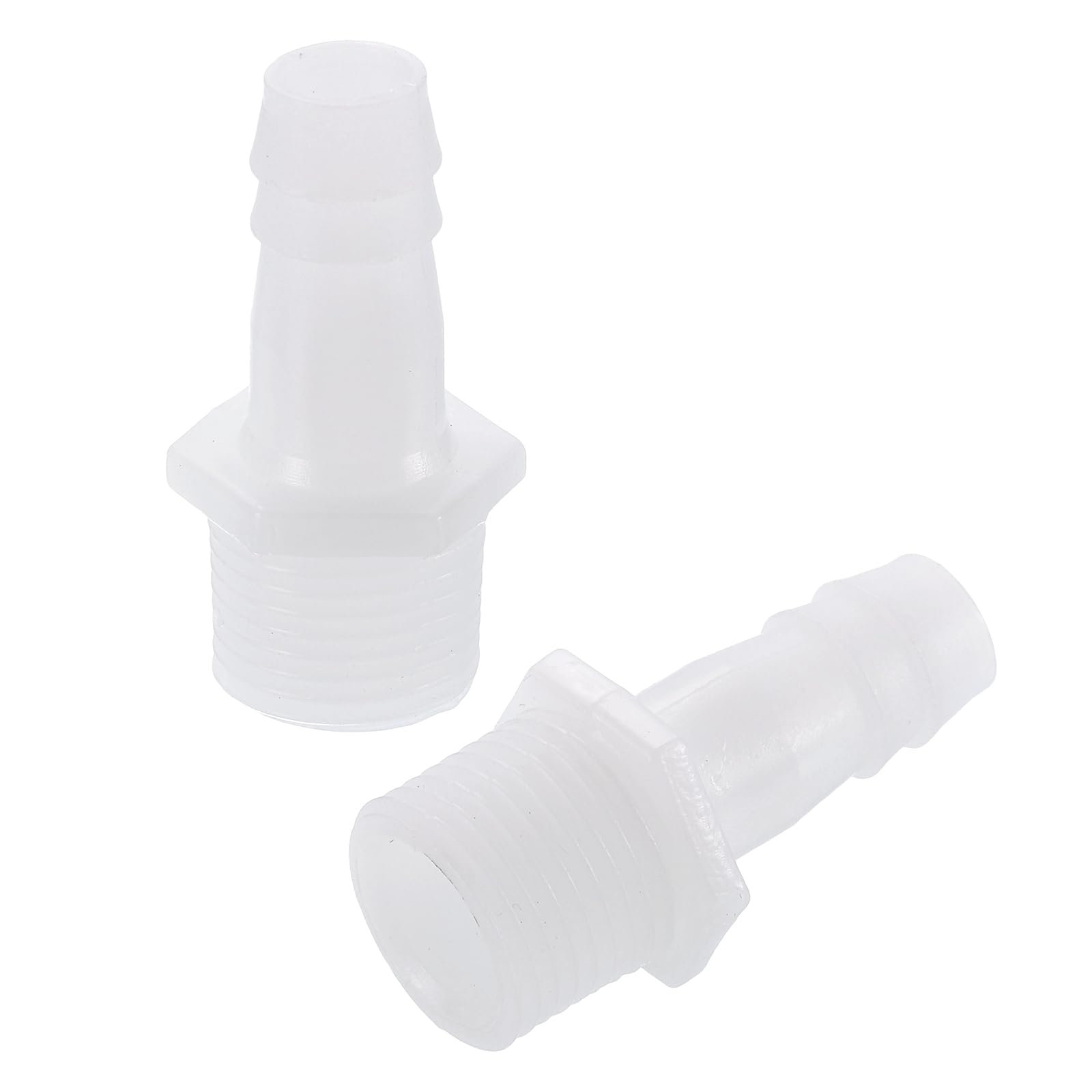 Rebower 2 Pack Plastic Hose Barb to G Male Adapter, 13mm Barb x 1/2"(15mm) G Male for Home Gardening, Water Treatment, Hose Quick Connect Fittings