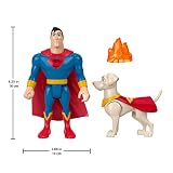 Fisher-Price DC Liga Super-Pets Superman i Krypto Zestaw 2 figurek do ustawiania w różnych pozach + akcesorium, dla przedszkolaków od 3 roku życia, HGL02
