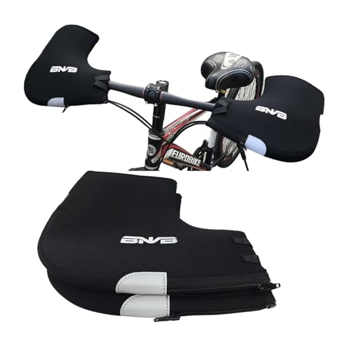 PLATTBK Manoplas Invierno Guantes para Manillar de Bicicleta Cálido Impermeable Antiviento Mitones para MTB