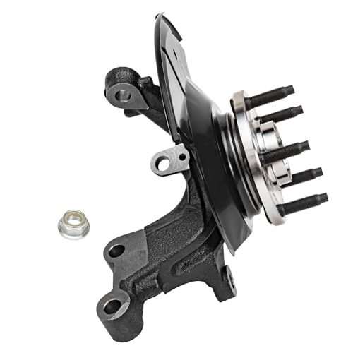 Image of Detroit Axle - Front Left Steering Knuckle for 2011-2014 Ford Edge 2011-2015 Lincoln MKX, Driver Side Steering Knuckle & Wheel Bearing Hub Assembly 2012 2013 Replacement