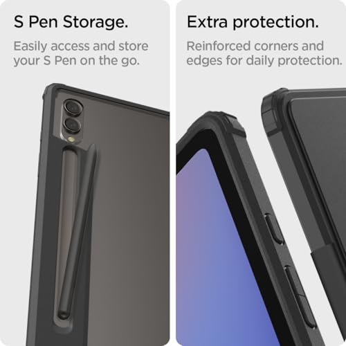 Image of Spigen for Galaxy Tab S10 Ultra Case (2024), Galaxy Tab S9 /S8 Ultra Case (2023 /2022), Ultra Hybrid Pro Protective Tri-Fold Cover with Transparent Back and S Pen Holder, 14.6 inch, Black