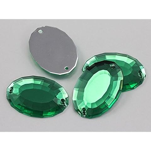 Allstarco 35x24mm Green Peridot H110 Large Oval Flat Back Sew On Gems for Craft, 4Pieces Cover