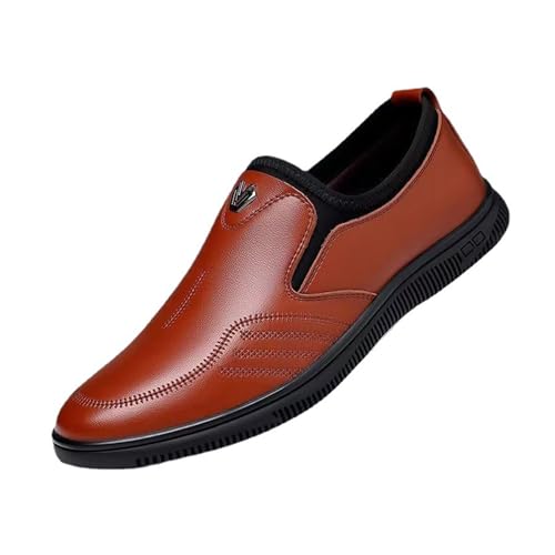 ADMLZQQ Men's Dress Shoes Leather Formal Shoes Oxfords Business Shoe Slip on Non-Slip Shoe