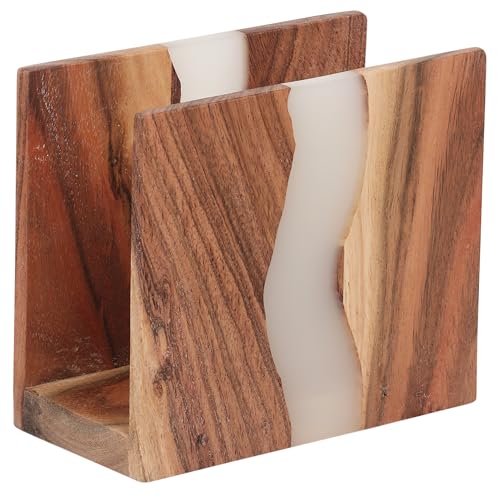 LAVAUK Acacia wood & Transparent Epoxy resin Napkin holder for
