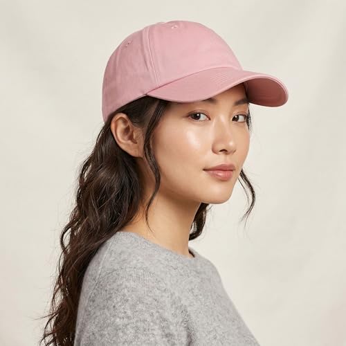 Image of Cotton Baseball Cap Dad Hat - Washed Low Profile Adjustable Hat for Men Women Casual Outdoor Running Golf