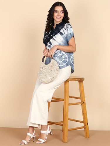 Image of Maaesa Hand Dyed Rayon Top for Women