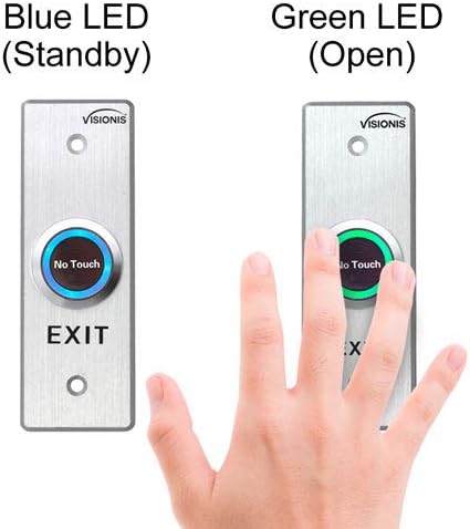 Miniatura 5 de Visionis Paquete de 4 unidades FPC-7562 VIS-7028 para interiores de acero inoxidable sin contacto infrarrojos botón de solicitud de salida con