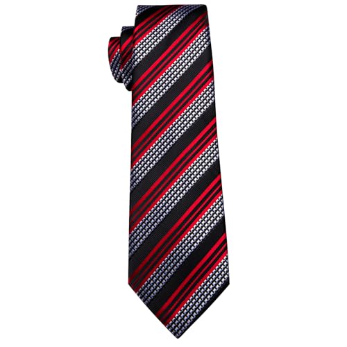 Image of Barry.Wang Designer Classic Ties for Men Set Formal Pocket Square Cufflink Check Plaid