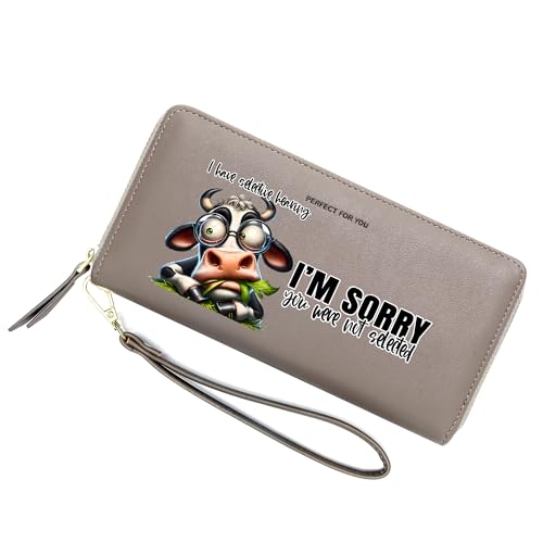 ZRTARY Personalized Cow Print Women Wallets,Graduation Anniversary Gift for Friend, Birthday Gift, Holiday Gift for Parent, Grandparent, Son, Daughter, Wife, Lady 1306u