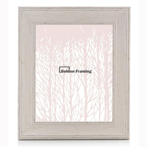 Boldon Framing Cornwall Range Vintage Antique Style Distressed Picture Frames For Wall Art & Picture Display, Antique Cream, A3