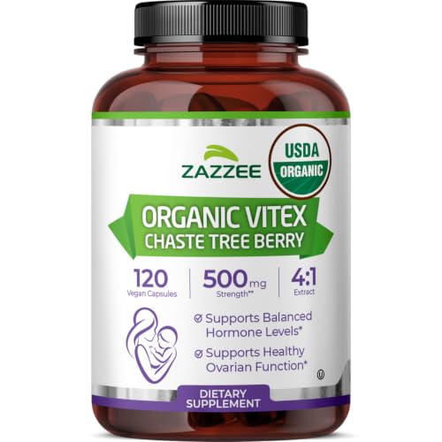 Zazzee USDA Organic Vitex Chasteberry, 120 Vegan...