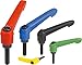 Kipp 06610-3A484X30 Plastic Adjustable Handle with 3/8-16" External Thread,"Novo Grip" Style, Steel Components, Inch, 30 mm Screw Length, Size 3, Traffic Red Color