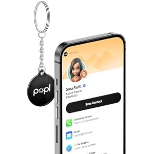 Authentic Patented Popl Keychain™ (Avoid Fake Knockoffs) – Smart NFC Networking Card – Simply Tap to Exchange Contact Info, Capture Leads, & Manage Contacts (Black QR)