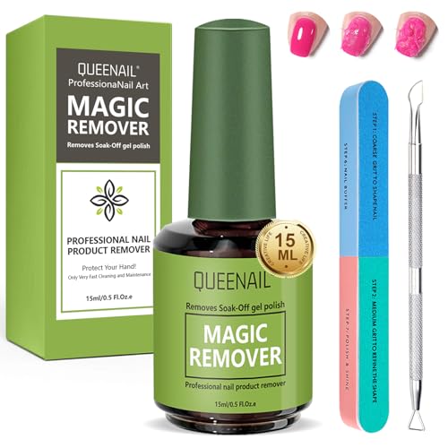 Nagellackentferner Gelnägel Shellac Entferner Remover Gel Nail Remover Nägel Entfernt Schnell und Einfach Gelnägel Acryl Und shellack mit Nagelfeile Hautschieber und Nagelschaber