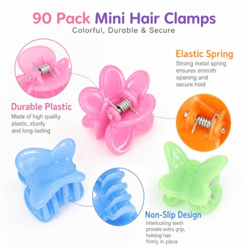 Pinzas pequeñas plástico multicolor pack 90 unidades miniatura 4