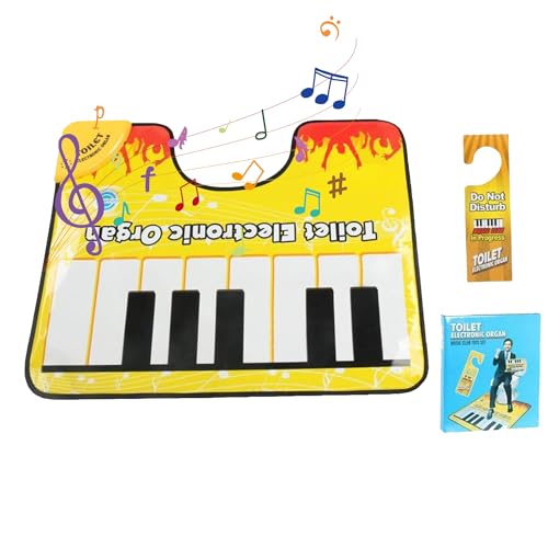 Pianoforte per Bagno, Artistico Tappetino Bagno, Musicale Tappeto, Tastiera Pianoforte per WC, Divertente Antiscivolo Lavabile per Gabinetto Tappetino da Bagno Con Suono Di Pianoforte 48x60cm