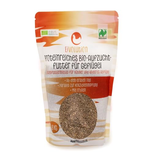 Eivolution Bio-Aufzuchtfutter Geflügel 0 8kg - Proteinreich - Für Küken Hühner Wachteln Puten