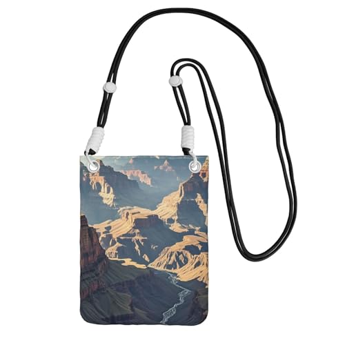 Pochette pour téléphone portable femme sac à bandoulière noire motif Grand Canyon Arizona