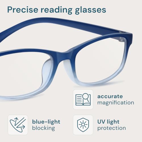 Image of Gaoye Reading Glasses Men - Blue Light Blocking Lenses, TR90 Frames, UV400 - Eyeglasses with Clear Vision