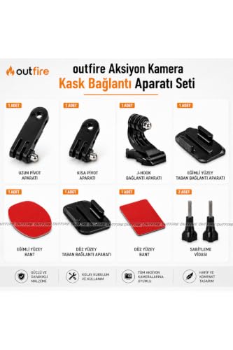 Aksiyon Kamera Kask Bağlantı Aparatı Seti, Siyah, Model K99