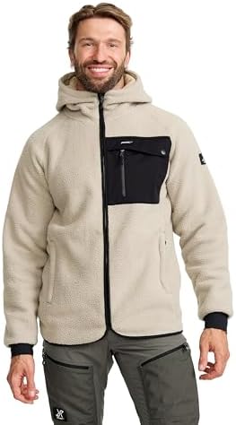 (-34%) RevolutionRace Sherpa Hoodie für Herren, Outdoor Fleecejacken perfekt für Wanderungen und Outdoor-Abenteuer, Beige Khaki, L