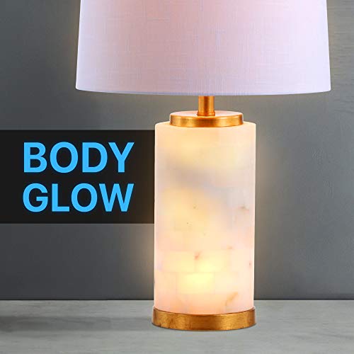 JONATHAN Y JYL6203A Eliza 25.5" Alabaster LED Table Lamp Coastal Contemporary Bedside Desk Nightstand Lamp for Bedroom Living Room Office College Bookcase LED Bulb Included, White/Gold Leaf - Image 5