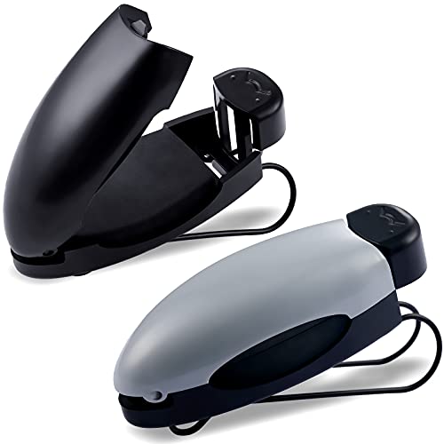 Frienda Car Sunglasses Holder Clip 2 Pieces Sunglasses Visor Clips Auto Sunglasses Holder for Car Sun Visor Glasses Holder Car Visor Clip Eyeglasses Mount for Sunglasses Car Accessories (Black, Grey)