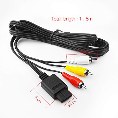 image for NOVEMS N64 Power Supply, N64 AV Cable, AV Composite Cable Video Cord &