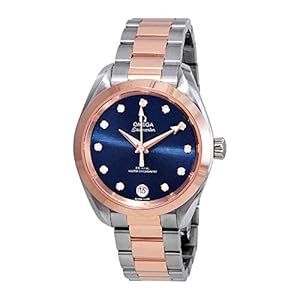 Omega Seamaster Aqua Terra Automatic Chronometer Diamond Blue Dial Ladies Watch 220.20.34.20.53.001