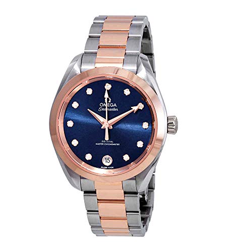 Omega Seamaster Aqua Terra Automatic Chronometer Diamond Blue Dial Ladies Watch 220.20.34.20.53.001
