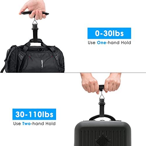 Image of Digital Luggage Scale Vacation Travel Essentials Accessories Gifts for Traveler Portable Suitcase Handheld Weight Scale 110 lbs Hanging Baggage Travel Must Haves