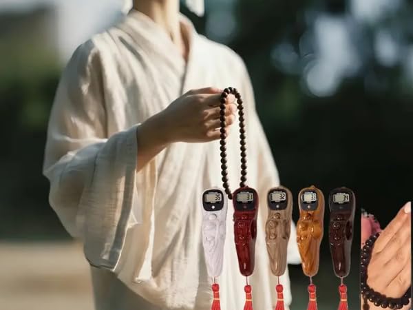 Image of 1 Pcs Mantra Jaap Mala Digital Counter Tally Counting Machine Finger Portable Hand Mini Ring Tasbih Misbaha -Different Use Naam Mantra Jaap Umpire (RED-Brown)