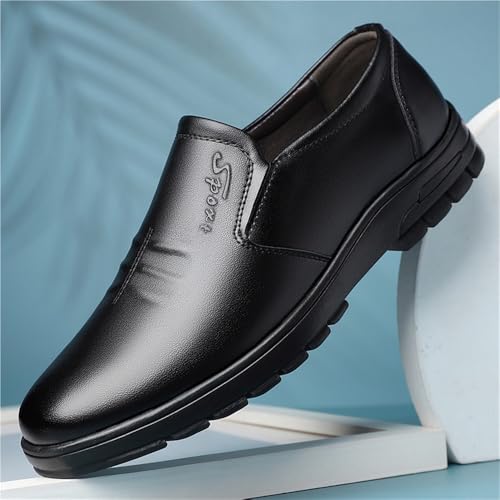 Men's Summer Slip On Leather Shoes Soft Sole Business Casual Comfortable Dad Footwear2